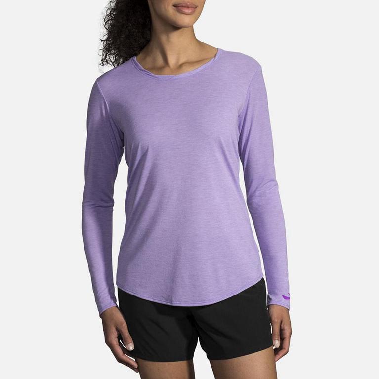 Brooks Women's Distance Long Sleeve Running Shirt - Purple (FKSX02458)